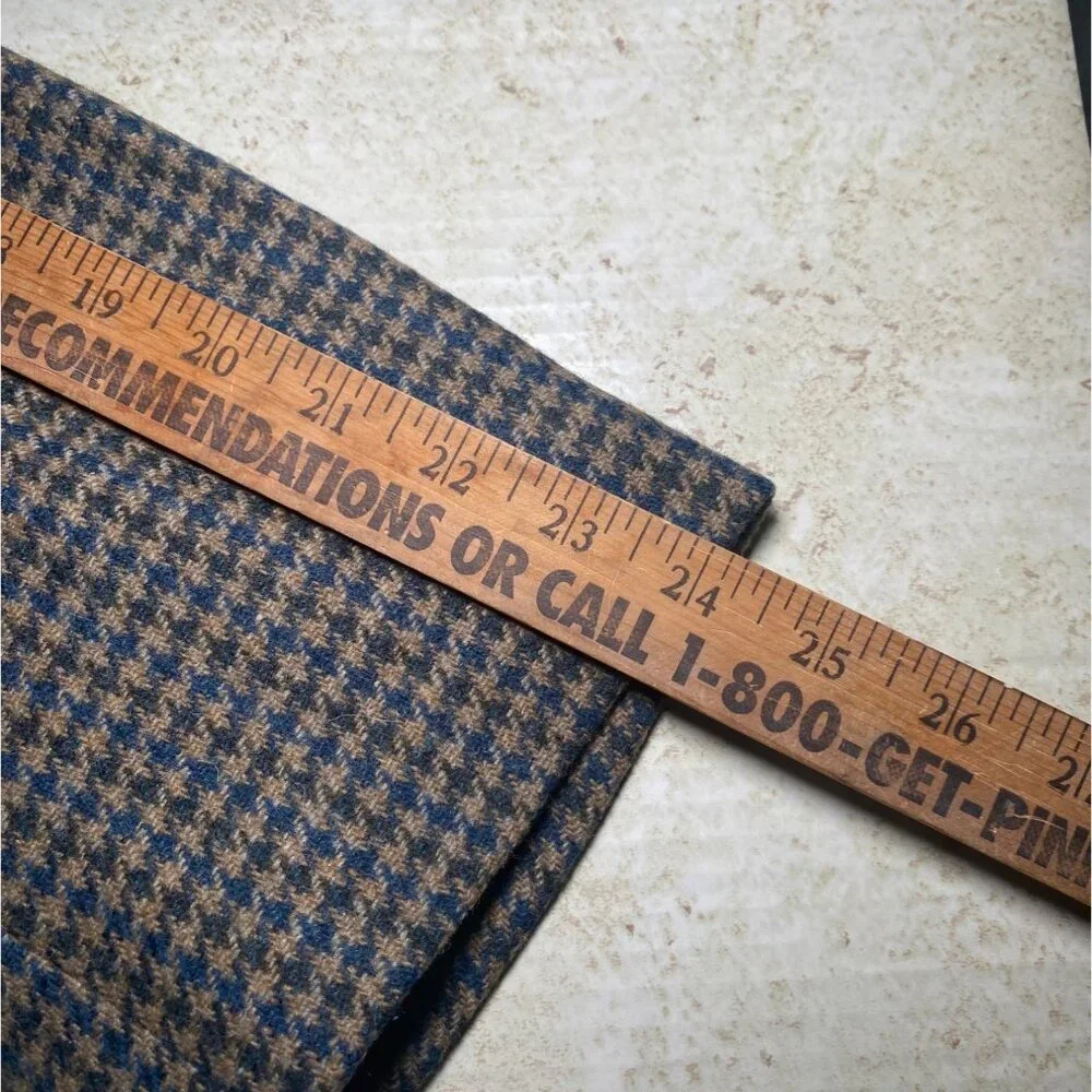Stafford Men Houndstooth Wool Blazer Jacket Wool Size 48R USA Office Casual READ